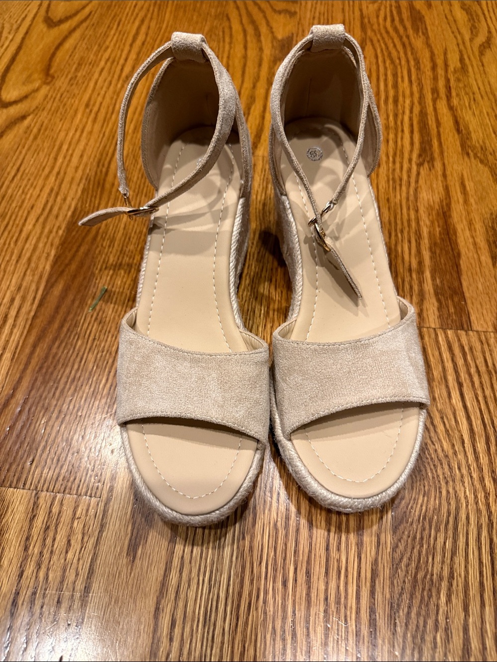Women's Ankle Strap Espadrille Sandals in Light Beige